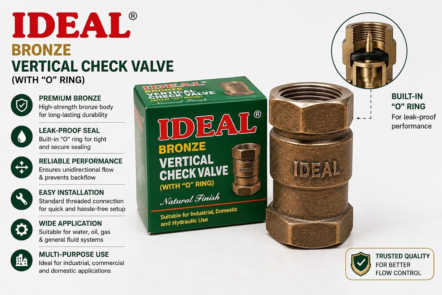 IDEAL Bronze Vertical Check Valve Packaging